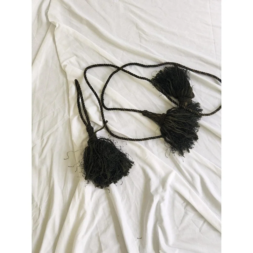 Vintage Green Tassel Rope Belt
